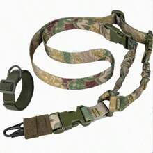 Outdoor American Style Single Point Tactical Gun Sling Nylon Crossbody Tactical Strap Water Gun Tactical Waist Belt Rope - Black - View 2