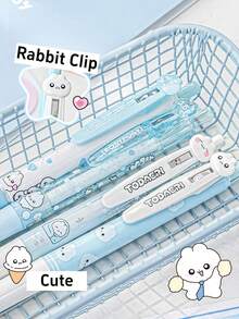 4pcs Cute Rabbit Shaped Neutral Pens Set, 0.5mm Tip, Black Ink, Suitable For Daily Writing, Office, Students Back To School Gift - Black - View 10