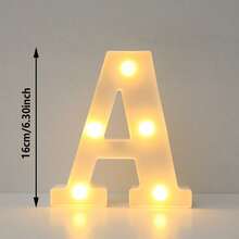 قطعة واحدة من أضواء حروف ماركي LED بحجم 21 سم لديكور المنزل، أضواء حروف ليلية LED لحفلات الزفاف وأعياد الميلاد، مصباح إشارات حروف مضيئة لديكور الفصول الدراسية والسكن الجامعي - أبيض - مشاهدة 23