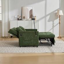 Minimally Modern Design Fabric Sofa Multifunctional Deformation Sofa - Comfortable Living Room, Office And Studio Sleeping Sofa, Small Unit Dual-Use Foldable Single Nap Bed - 綠色 - 查看 9