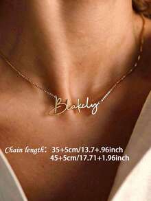 Kalung Nama Gaya Inggris Kuno Emas, Liontin Pelat Nama Kustom, Perhiasan Buatan Tangan yang Dipersonalisasi, Hadiah untuk Pengiring Pengantin, Hadiah untuk Ibu, Kalung Nama Kustom, Hadiah Ulang Tahun, Tahan Pudar, Halloween, Hadiah Natal - beraneka warna - View 5