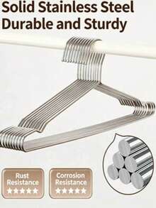 10/20/40pcs 304 Stainless Steel Hangers, Simple Solid Color, Suitable For Home Use - Default - View 3