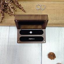 1pc Personalized Rectangular Wooden Ring Box, Daily Use Ring Storage Box, Customizable Engraving, Suitable For Engagement, Proposal, Wedding And Anniversary - Multicolor - View 3
