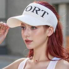 Letter Open Top Sun Hat For Women, Wide Brim Sun Protection Hat, High Ponytail Compatible, Breathable, Non-Stuffy, Knitted, Men's Sports Outdoor Running Versatile Sun Hat - Multicolor - View 9