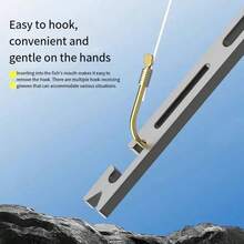 Multifunctional 6-In-1 Stainless Steel Hook Remover, Outdoor Fishing Hook Extractor, Deep Throat Quick Hook & Line Removal Fishing Accessory - Multicolor - View 3