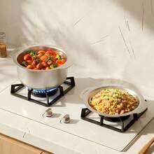 1pc Thickened 304 Stainless Steel 3 Pieces IH Cookware Set (Pot & Frying Pan) - Lid Can Be Used As Frying Pan, Baking Tray Or Serving Plate. High Aesthetic Design, Suitable For Induction Cooktop, Gas Stove And Oven. - View 9