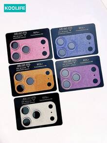 Koolife 1pc Glitter Lens Protector, Full Coverage High Definition Transparent Protection, Bubble-Free Application, Waterproof, Anti-Drop, Anti-Scratch, Compatible With Iphone 18 Pro/18 Pro Max/17/17 Pro/17 Pro Max - Orange - View 5