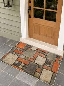 1pc Outdoor Non-Slip Patterned Floor Mat, Indoor Carpet, Bathroom Mat, Kitchen Mat, Decorative Rug, Multi-Functional Hallway Mat, Soft And Comfortable, Easy To Clean, Suitable For Indoor And Outdoor Entryways, Bedrooms, Home Decor - Multicolor - View 8