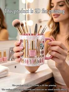 2D Printed Nail Art Tool Set, Includes 1 Pattern Ceramic Mug And 1 11oz Double Handle Cup, Suitable As Gift For Nail Artists In Beauty Industry, Or Graduation, Birthday, Halloween And Christmas Gift - Nail Art Style - View 6