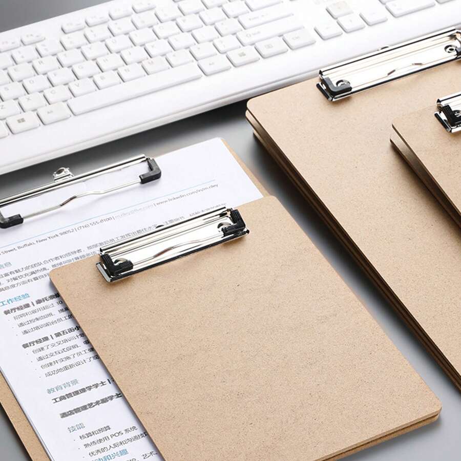 Aluminum Alloy Portable Foldable 3-Panel Writing Pad Clipboard, Office And Study Supplies, Stationery Storage, File Box, Bin And Rack, Foldable Metal Folder Large Capacity Clipboard, Multi-Function Writing Board, Desktop Storage Box - A - View 1