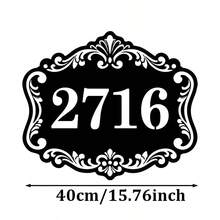 4種尺寸可選！個性化門牌號碼牌，客製化戶外地址標誌，復古鏤空金屬居家地址牌，客製化門號牌，沿海風格房屋牌 - 黑色 - 查看 15