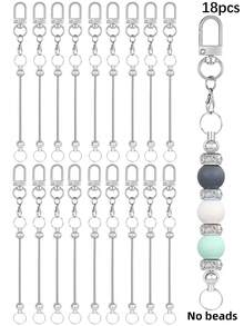 18pcs Women's Key Rings, Key Chains With Rotating Swivel Clasp And Lobster Claw Connector, Used For Key Ring Key Chain Bar Accessories, Beaded Key Rings, Connecting Rods, Handmade DIY Beaded Key Chains - Keychain Accessory Set - View 13
