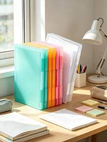 A4 Plastic PP File Box, Suitable For Students, Multi-Layer Portable Double-Layer Document File Box, Waterproof Contract Storage Box, Suitable For Students, Office Staff, Financial Personnel, 2-In-1 Clipboard And File Box, Back To School Season - New Arrival - View 4