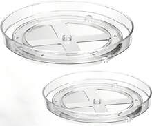 2 Sizes Rotating Storage Tray 23cm & 27cm Diameter, 360° Swivel Organizer For Spices, Storage Jars And Cosmetic Supplies - View 6