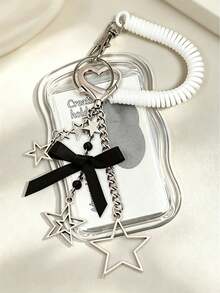 Y2K Bow ID Card Holder With Star Pendant, Durable Transparent ID Card Holder Set, Personalized Fashion Card Holder, Cute Keychain Pendant, DIY Keychain Bag Charm, Suitable For Students, Healthcare Workers, Teachers, Office Staff For Daily Use, Can Store ID Card, Bank Card, Bus Card And Keys, Essential ID Protection Sleeve For Campus Commute, Unique Birthday Gift, Holiday Gift, Party Gift, Back To School Gift, Teacher's Day Gift - Multicolor - View 15