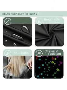 Premium Black Material Hairdressing Apron, Easy To Clean Design, Professional Styling Accessory Suitable For Hair Salons And Home Use, Fashionable Hairdressing Tool - Multicolor - View 6