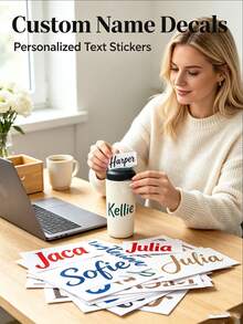 Custom Name Transfer Stickers, Personalized, High Quality And Durable. Suitable For Cups, Glassware, Bicycles, Bicycle Frame Crossbars, Scooters, Metal Surfaces, Handmade Decorations, Car Surface Decorations. Widely Applicable, Multiple Colors - Multicolor - View 8