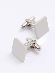 2PCS Personalized Customized Multi-Color Premium Metal Shirt Cufflinks, French Business Suit Cufflinks For Men, Gold Black Square Round, Groom Groomsmen Bride Father Outfit Accessories - Multicolor - View 12