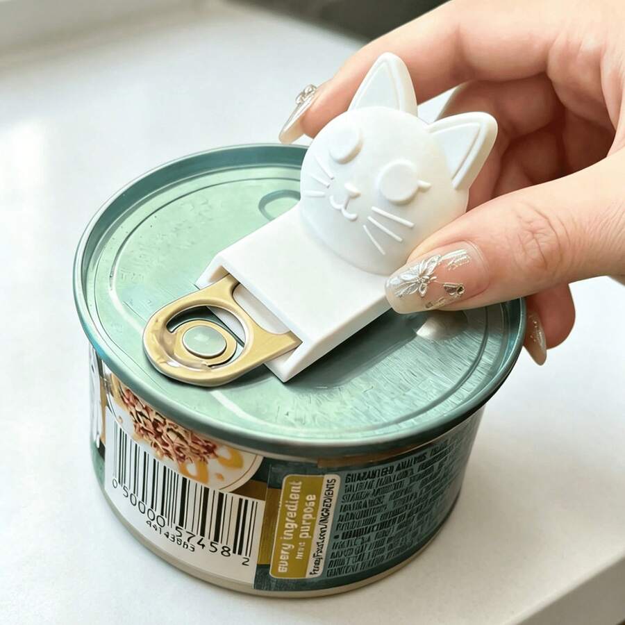 2/1pc Cute Cat-Shaped Can Opener, Multi-Functional Nail Protection Design, Fits Pet Food Cans And Beverages, Kitchen Essential, Suitable For Convenient Back To School, Outdoor Camping, Practical Holiday Must-Have, Ideal Gift For Women, Cute Pink Kitchen Accessory, Joyful Christmas Scene - View 1