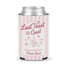 Custom Text Bachelorette Can Cooler, Personalized Coastal Last Toast Neoprene Can Sleeve, Beach Party Drink Holder For Bride Squad, Bridesmaid Gift For Bridal Shower, Pool Party And Girls Weekend - Multicolor - View 11