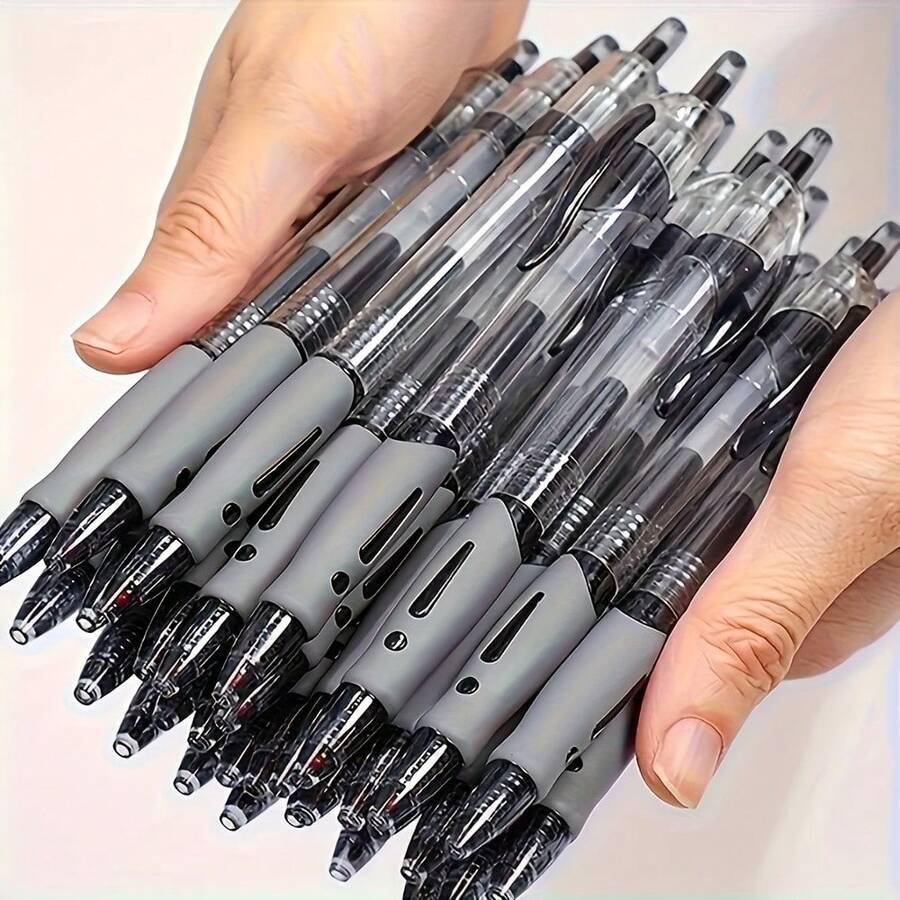 6er Set Neutraler Stift mit großer Kapazität, 1 Stift + 5 Nachfüllungen, 0,5mm feine Spitze, schwarze Tinte, Kugelschreiber, bequemer Griff, schnelltrocknend, glattes Schreiben, perfekt für Notizen und Schreiben, ideal für Büro- und Schulbedarf, Geburtstag, Weihnachten, Halloween, Valentinstag, Neujahr, Geschenke für Freunde, Ostergeschenke, Schulanfang, Halloween - A - Übersicht 1
