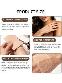 10Pcs Tattoo Cover Up Patch Ultra Thin Cuttable Sweat-Resistant Invisible Covering Tattoos Birthmarks Black Spots Easy To Use - Brown - View 6