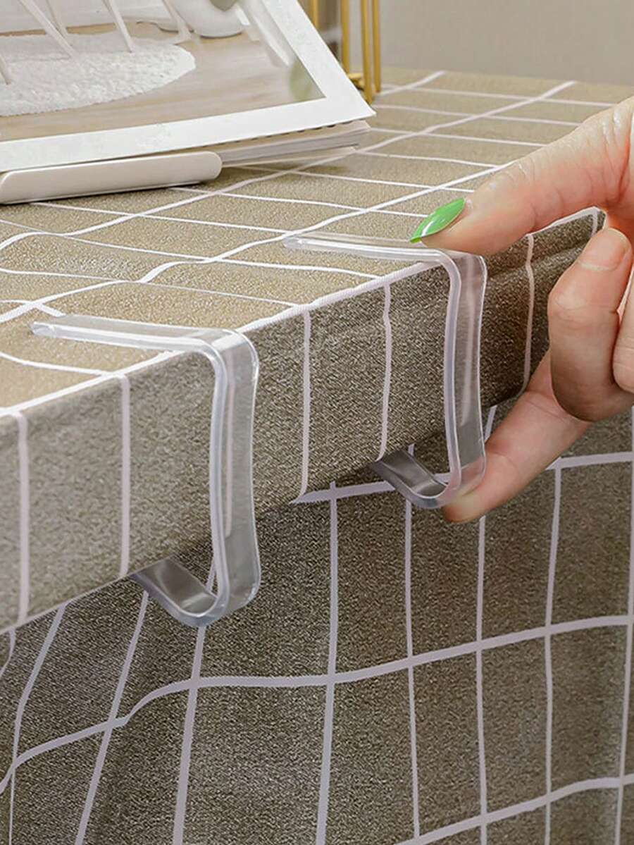 32/24/16pcs Transparent Non-Slip Tablecloth Clips, Plastic Tablecloth Fasteners, Kitchen Tablecloth Clips, Home Tablecloth Anti-Slip Fixers, Wholesale, Suitable For Outdoor Tablecloths, Picnic, Wedding, Camping, Restaurant, Meeting, Party, Holiday And More Occasions - Multicolor - View 1