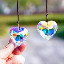 2PCS Heart-Shaped Crystal Sun Catcher Prism, Hanging Sun Catcher And Glass Prism Decor, Rainbow Maker For Window, Room, Kitchen, Garden Crystal Decoration - 2pcs Heart - View 9
