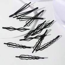 6/12pcs Casual Versatile Minimalist Black Hair Clips - Multicolor - View 4