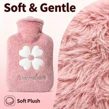 (Thickened Inner Bag And Velvet Cover 2-Piece Set) 950ml/33.71oz Hot Water Bottle - Thickened Refillable PVC Material, Washable Soft Velvet Surface, Portable For Hands And Feet, Perfect For Winter, Multiple Colors Available - Multiple Styles - View 8
