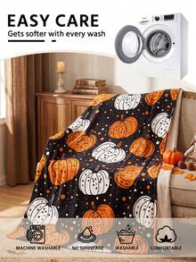 1pc Autumn Flannel Blanket, Single-Sided Print, Soft & Lightweight, Cartoon Pattern, Comfortable & Easy To Care, Multi-Purpose Blanket, Suitable For Bedroom, Sofa, Study And Dorm, Room Decor, Autumn Home Decor, Ideal Autumn Gift, Perfect Birthday Gift - Multicolor - View 10
