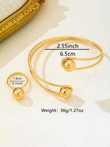 Set Gelang dan Cincin Bintang Laut Bertekstur Logam Gaya Pulau Eropa dan Amerika, Aksesori Pakaian Pantai dengan Suasana Laut - Yellow Gold - View 11