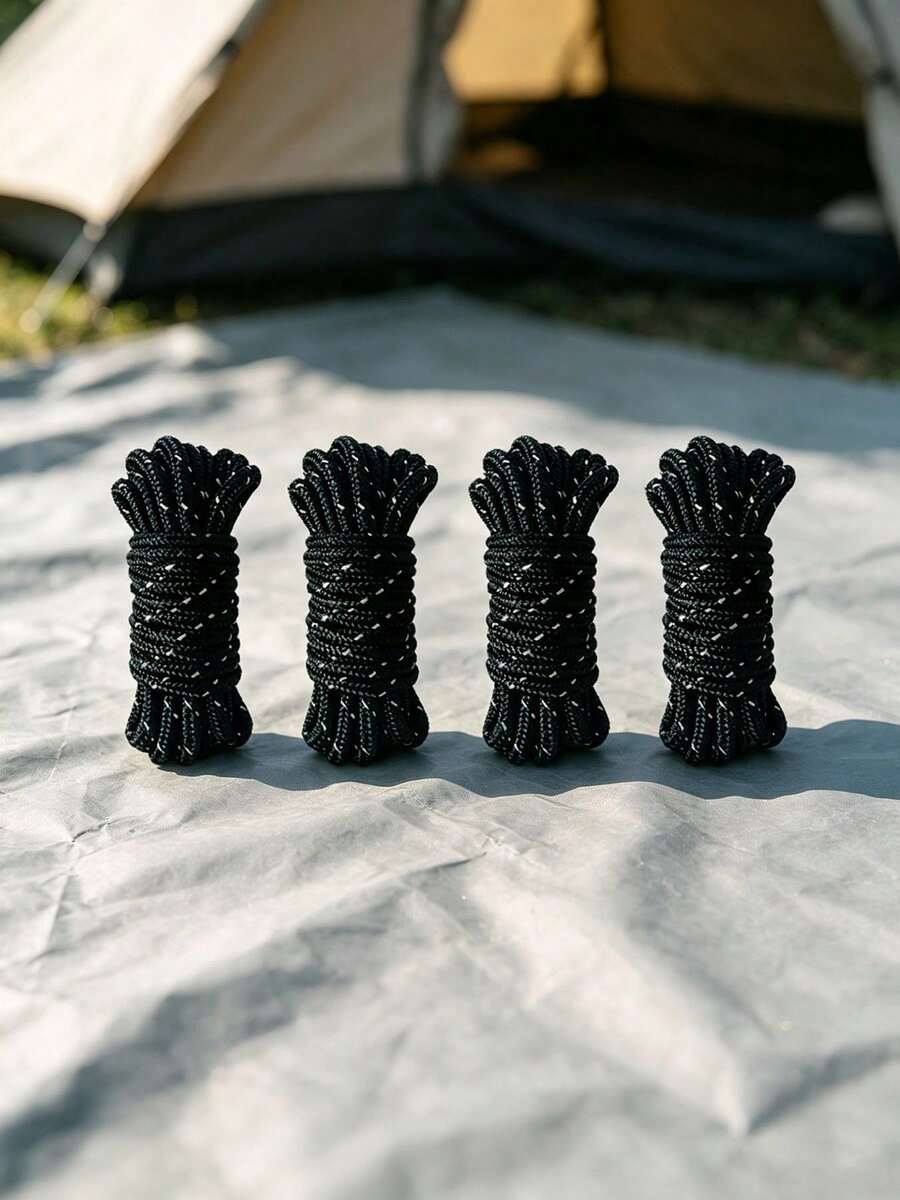 2PCS.4PCS 4M Heavy Duty Tent Stakes Rope, Wear-Resistant Windproof Tent Rope, Portable Tent Accessories For Awning Shelter - Multicolor - View 1