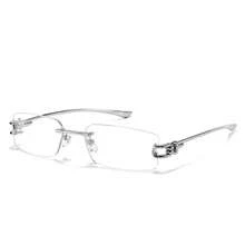 1 Pair Fashion High-End Minimalist Personalized Twisted Knot Rimless Square Metal Decorative Glasses - Multicolor - View 10
