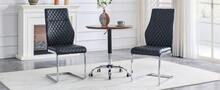 [Set Of 2] Black Diamond Pattern Dining Chair: High Back And Comfortable Seat Cushion, Silver Metal Frame Non-Slip And Robuste, Suitable For Restaurants Etc, 43 X 63 X 100 Cm - Black - View 9