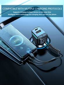 3.1A Multi-Function Car Charger & Car Media Player - Black - View 5