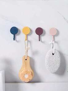 Multi-Color Adhesive Hooks, Fashionable & Practical Wall Decor Key Hooks, Hat, Scarf & Key Holder, For Home, Kitchen, Bathroom, Office Wall Installation - Multicolor - View 7
