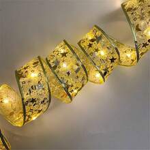 2/5/10M LED Christmas Tree Ribbon Lights, Battery Powered, Suitable For Christmas Wedding Holiday Decoration, Santa Claus Theme Lighting Halloween - Battery Box Christmas Ribbon - View 17