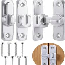 2pcs Sliding Door Lock Latch, Right Angle Door Lock Sliding Door Bolt, Suitable For Garden, Kitchen, Window, Indoor, Outdoor Doors 90/180 Degree Sliding Door Bolt Lock - CC - View 5
