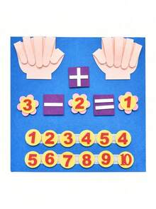 1 Set Felt Math Learning Board, Finger Counting Math Teaching Aid, Montessori Math Board, Number Counting Toy, Suitable For Math Enlightenment, Addition And Subtraction Learning, Arithmetic Practice, Early Education Intelligence, Classroom Teaching, Stationery, Suitable For Students, Teachers, Early Education Enthusiasts, Schools, Classrooms, Homes, Desktops, Study Rooms, Classrooms, Suitable For Birthday Gifts, Teacher's Day Gifts, Thanksgiving Gifts, Christmas Gifts, New Year Multi-Holiday Gifts - Blue - View 6