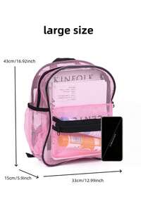 1pc New Halloween Theme High Capacity Mesh Backpack, Transparent Beach Bag, Suitable For School, Travel, Daily Use, Swimming And Vacation - Multicolor - View 7