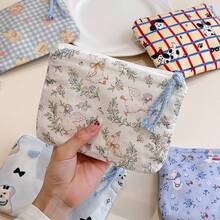 Cute Cartoon Print Baby Diaper Storage Bag, Portable Fabric Zipper Pouch, Children's Diaper And Small Item Organizer, Suitable For Small Item Storage, Easy To Carry - Multicolor - View 11