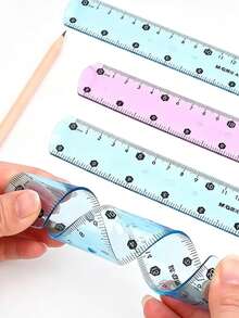 Righello flessibile 15cm/20cm/30cm, righello dritto multifunzione morbido, righello pieghevole per misurare linee curve, righello durevole per misurazione e disegno per studenti, colore casuale - D-Multicolore - Visualizzare 1