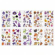 10pcs Dark Gothic Halloween Decorative Stickers Mixed Witch Skeleton Vampire Jack-O-Lantern Design Waterproof Stickers For Glass Surface Luggage Desktop Cosplay Party Atmosphere Decoration - View 5