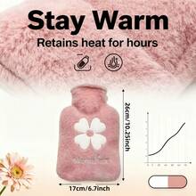 (Thickened Inner Bag And Velvet Cover 2-Piece Set) 950ml/33.71oz Hot Water Bottle - Thickened Refillable PVC Material, Washable Soft Velvet Surface, Portable For Hands And Feet, Perfect For Winter, Multiple Colors Available - Multiple Styles - View 10