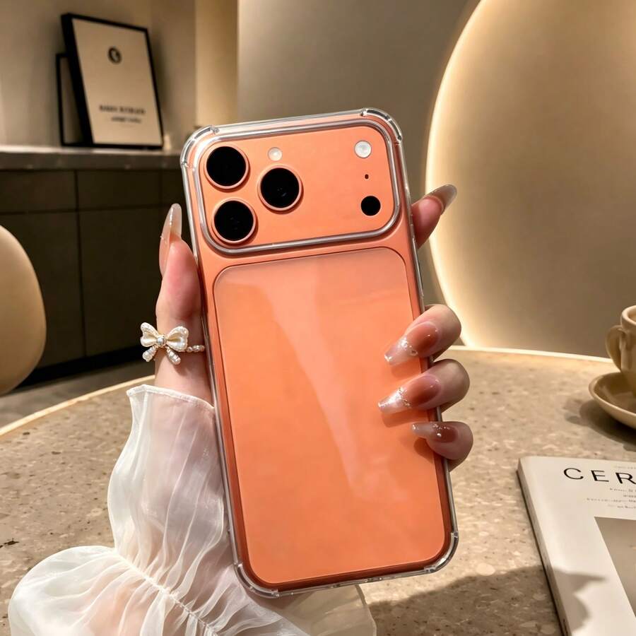適用於 iPhone 17 16 15 系列透明手機殼,大鏡頭開孔與角落細節設計,簡約日常風格手機保護殼 - 無色 - 查看 1