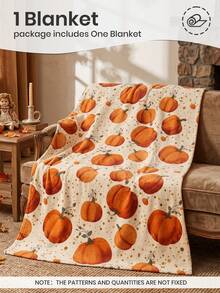 1pc Autumn Flannel Blanket, Single-Sided Print, Soft And Lightweight, Cartoon Pattern, Comfortable And Easy To Care, Multi-Purpose Blanket, Suitable For Bedroom, Sofa, Study And Dorm, Room Decor, Autumn Home Decor, Ideal Autumn Gift, Perfect Birthday Gift - Multicolor - View 3