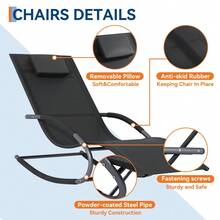 Patio Lounge Chair & Swing Chair - Black - View 8