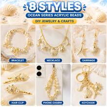 20-100pcs Gold Foil Seahorse, Sea Turtle, Shell, Starfish Acrylic Pendants For Jewelry Making DIY Handmade Necklace Bracelet Charm - Acrylic Ocean Pendant - View 5
