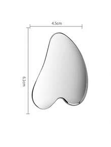 1pc Heart-Shaped Stainless Steel Gua Sha Board, Facial Lifting And Firming Massage Tool, Shoulder, Neck And Full Body Detox Beauty Tool - Silver - View 6
